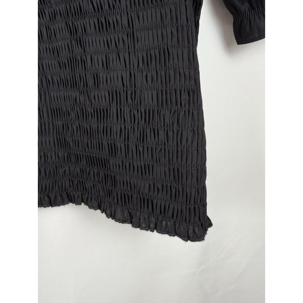 NWT Women's MAUBY Smocked Puff Sleeve Top Black Size XL - Picture 4 of 10